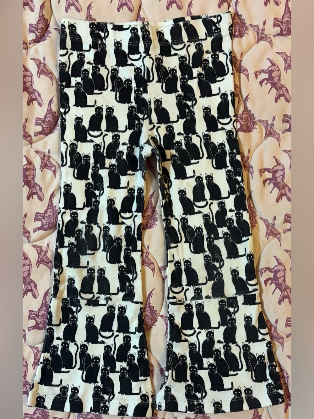 kate quinn size 5 year black spooky cat flare pants